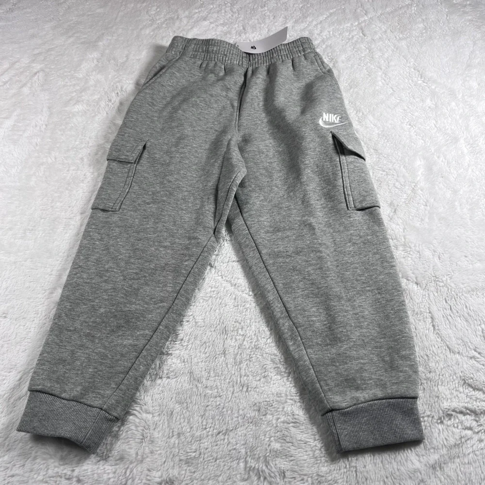 Nike Child Size 6 DK Grey Heather Cargo‎ Jogger Sweatpants 86L092-042 NWT